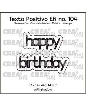 Crealies Texto Positivo Dies English Happy Birthday (POSEN104)
