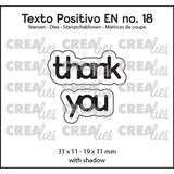 Crealies Texto Positivo Dies English Thank You (POSEN18)
