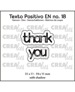 Crealies Texto Positivo Stansen English Thank You (POSEN18)