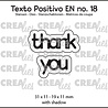 Crealies Texto Positivo Stansen English Thank You (POSEN18)