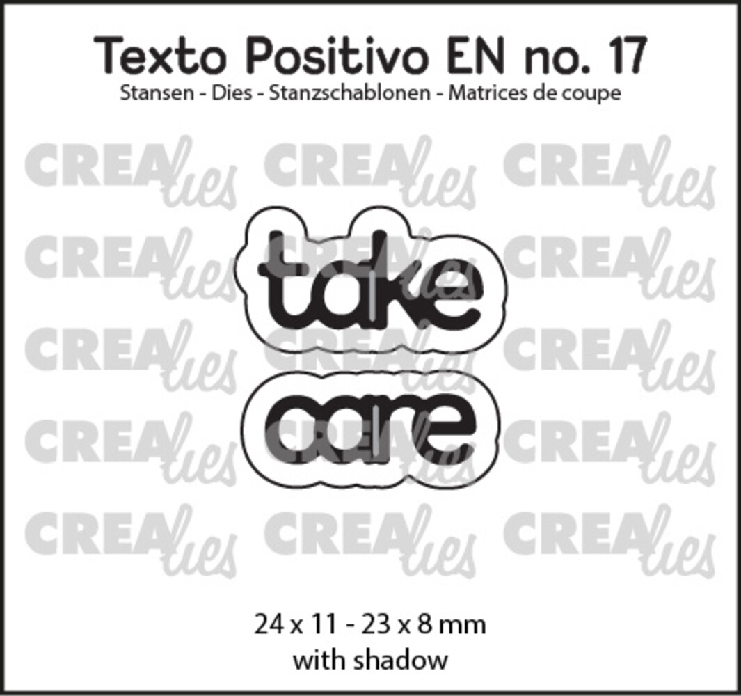 Crealies Texto Positivo Stansen English Take Care (POSEN17)