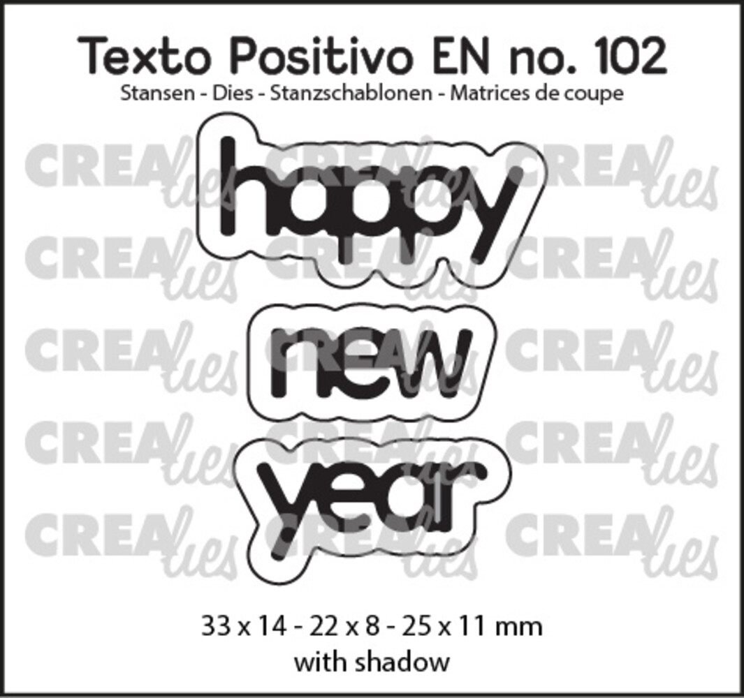 Crealies Texto Positivo Dies English Happy New Year (POSEN102) Crealies Texto Positivo Dies English Happy New Year (POSEN102)