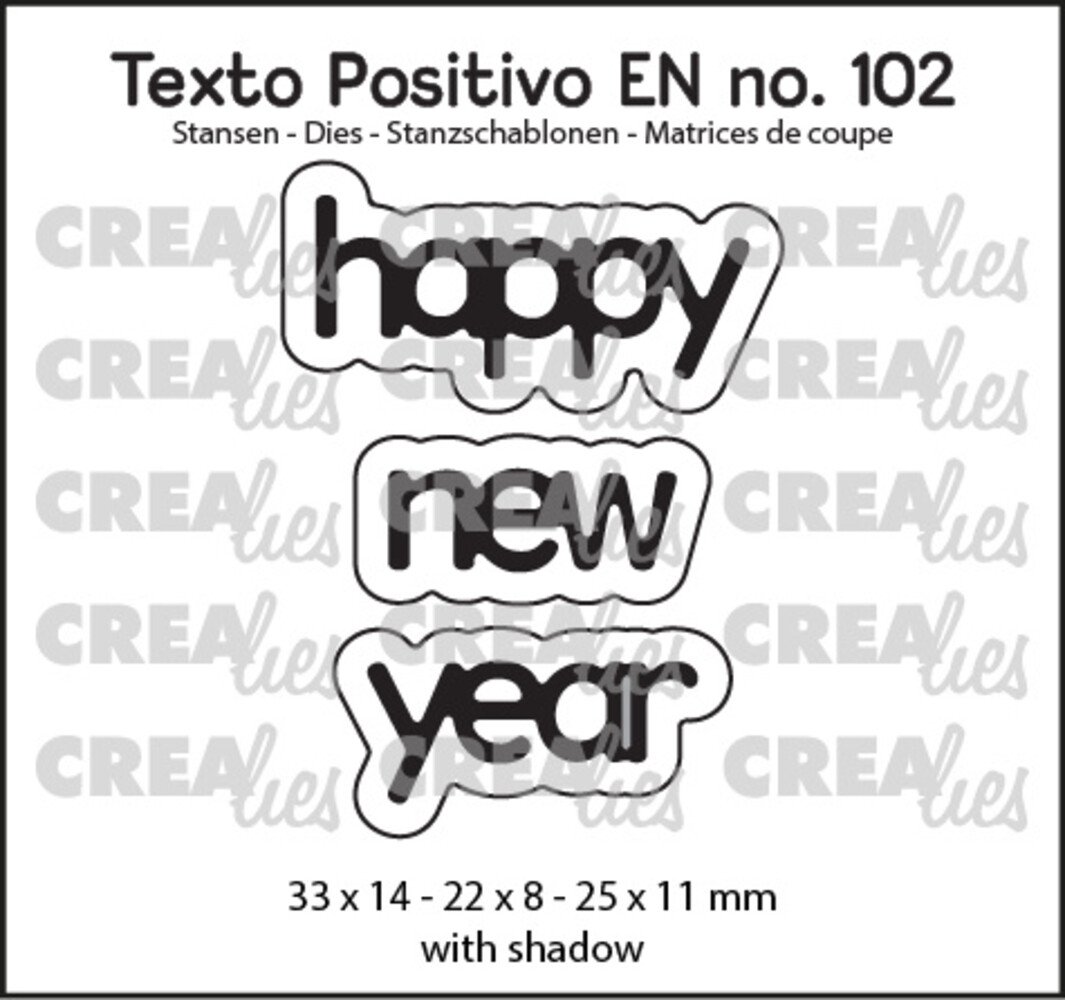 Crealies Texto Positivo Stansen English Happy New Year (POSEN102) Crealies Texto Positivo Stansen English Happy New Year (POSEN102)