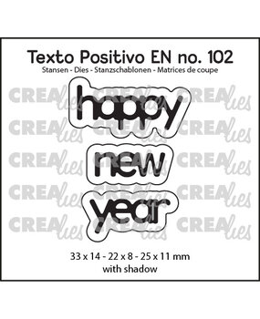 Crealies Texto Positivo Stansen English Happy New Year (POSEN102)