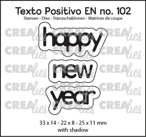 Crealies Texto Positivo Dies English Happy New Year (POSEN102) Crealies Texto Positivo Dies English Happy New Year (POSEN102)