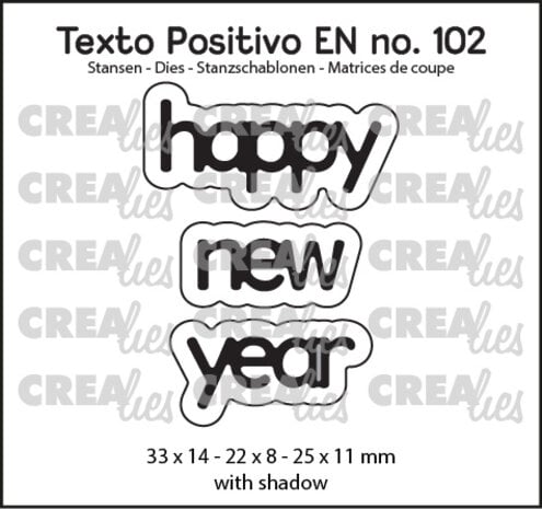 Crealies Texto Positivo Stansen English Happy New Year (POSEN102) Crealies Texto Positivo Stansen English Happy New Year (POSEN102)