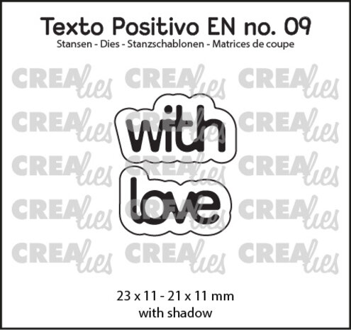 Crealies Texto Positivo Stansen English With Love (POSEN09)