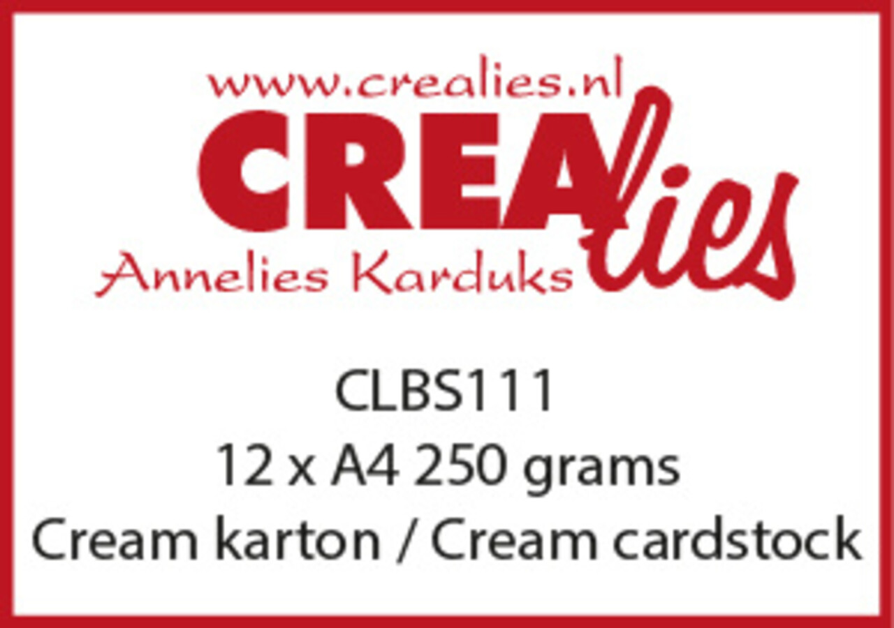 Crealies Basis A4 Cream Karton 250gr (12pcs) (CLBS111)