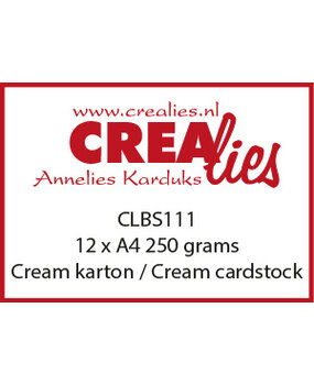 Crealies Basis A4 Cream Cardstock 250gr (12pcs) (CLBS111)