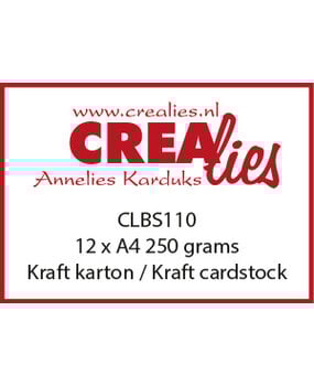 Crealies Basis A4 Kraft Cardstock 250gr (12pcs) (CLBS110)