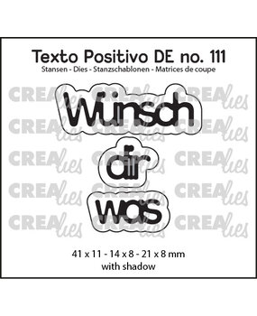 Crealies Texto Positivo Dies German Wünsch Dir Was (POSDE111)