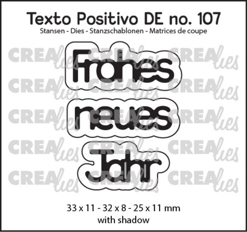 Crealies Texto Positivo Dies German Frohes Neues Jahr (POSDE107) Crealies Texto Positivo Dies German Frohes Neues Jahr (POSDE107)