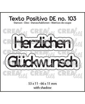 Crealies Texto Positivo Stansen German Herzlichen Glückwunsch (POSDE103)