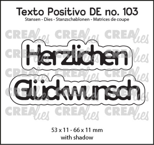 Crealies Texto Positivo Stansen German Herzlichen Glückwunsch (POSDE103) Crealies Texto Positivo Stansen German Herzlichen Glückwunsch (POSDE103)