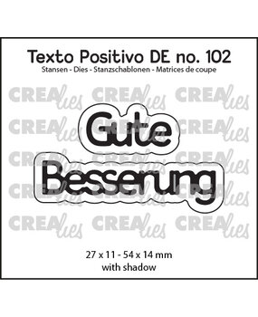 Crealies Texto Positivo Stansen German Gute Besserung (POSDE102)