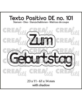 Crealies Texto Positivo Dies German Zum Geburtstag (POSDE101)