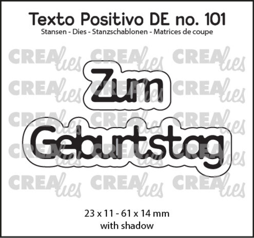 Crealies Texto Positivo Dies German Zum Geburtstag (POSDE101)