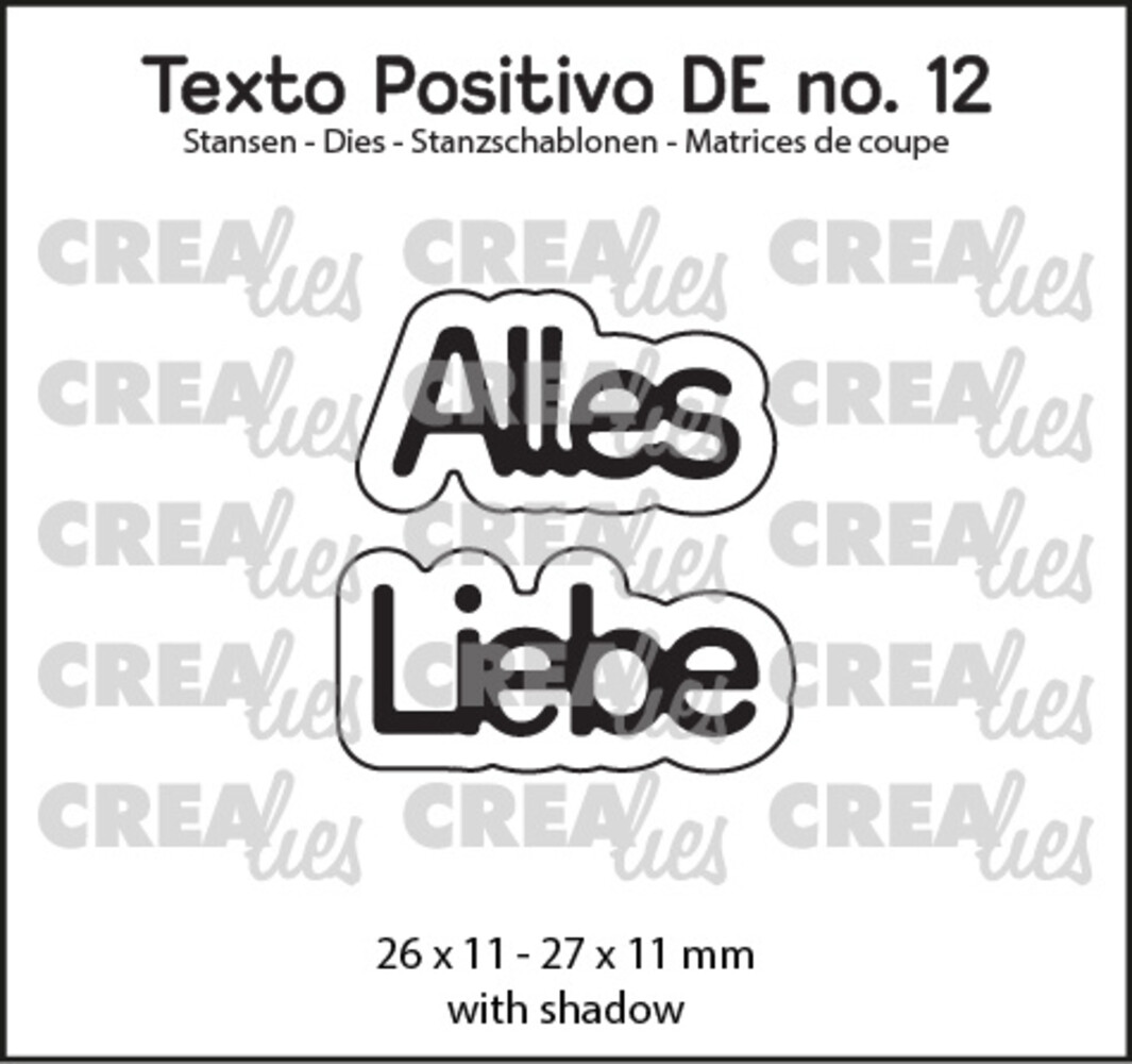 Crealies Texto Positivo Stansen German Alles Liebe (POSDE12)