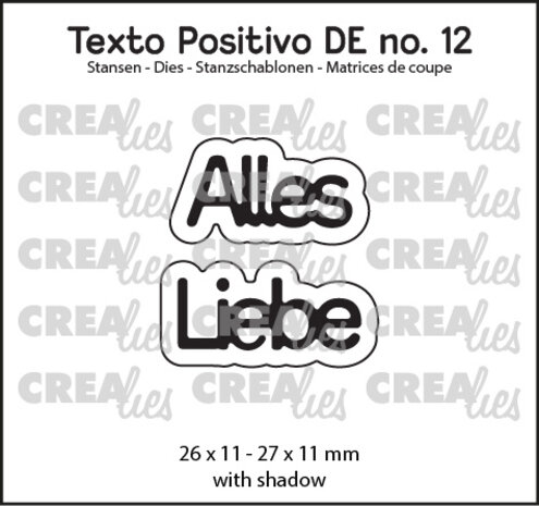 Crealies Texto Positivo Stansen German Alles Liebe (POSDE12)