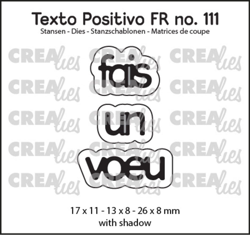 Crealies Texto Positivo Stansen French Fais Un Voeu (POSFR111) Crealies Texto Positivo Stansen French Fais Un Voeu (POSFR111)