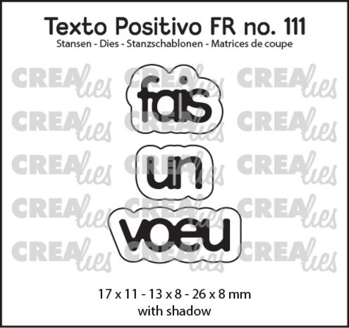 Crealies Texto Positivo Stansen French Fais Un Voeu (POSFR111) Crealies Texto Positivo Stansen French Fais Un Voeu (POSFR111)