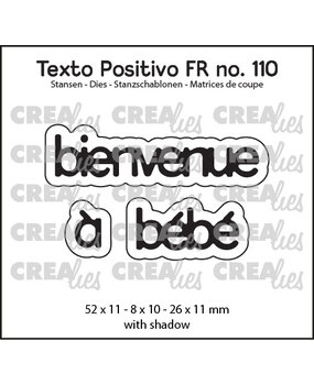 Crealies Texto Positivo Stansen French Bienvenue À Bébé (POSFR110)