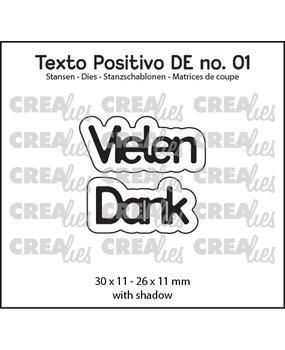 Crealies Texto Positivo Stansen German Vielen Dank (POSDE01)