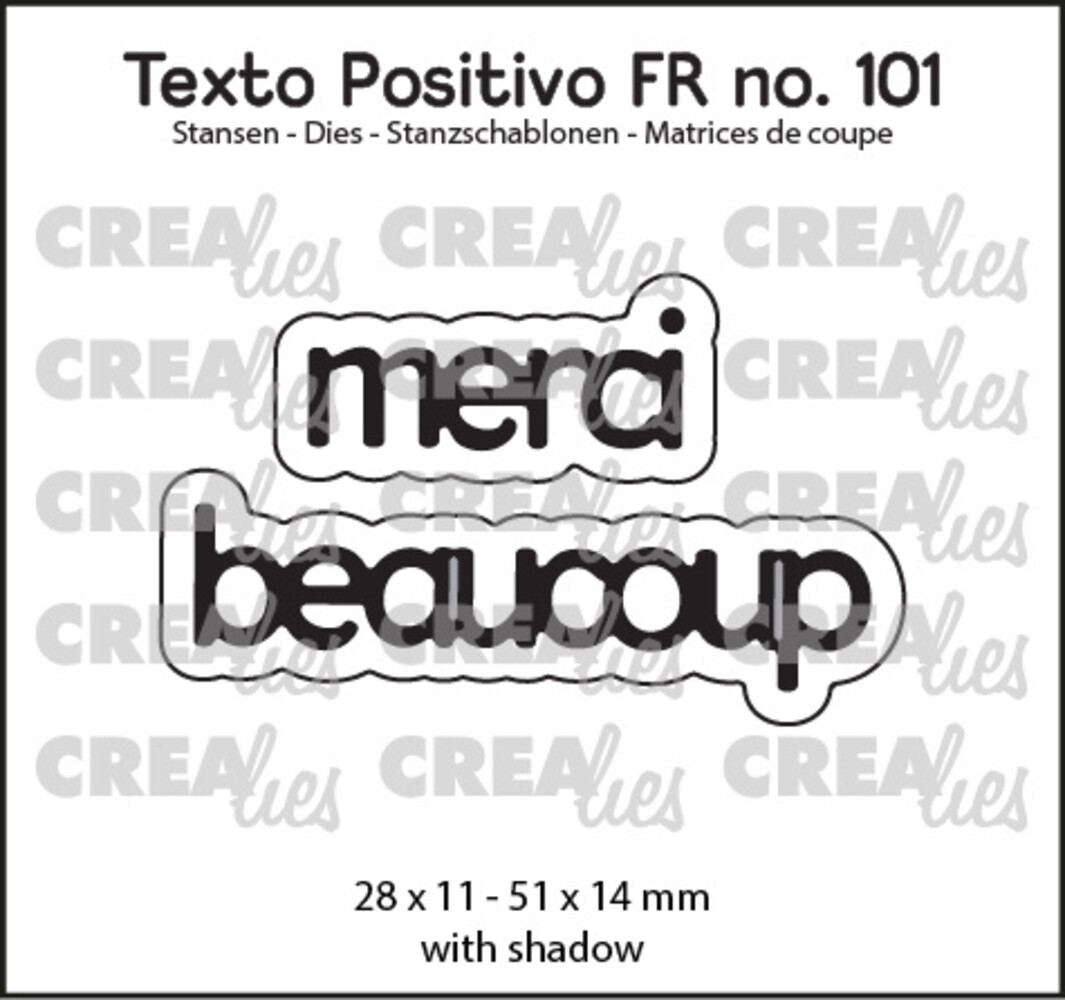 Crealies Texto Positivo Stansen French Merci Beaucoup (POSFR101)