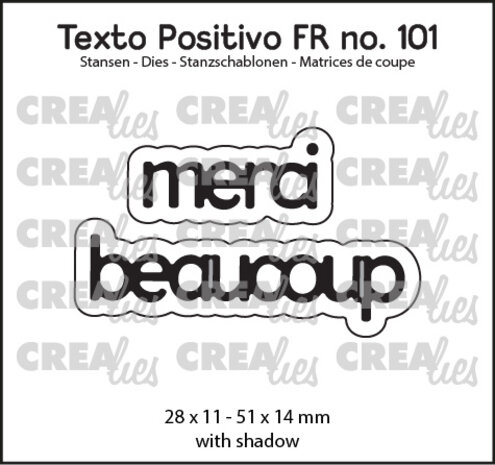 Crealies Texto Positivo Stansen French Merci Beaucoup (POSFR101)