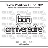 Crealies Texto Positivo Dies French Bon Anniversaire (POSFR102)