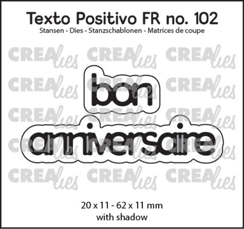 Crealies Texto Positivo Stansen French Bon Anniversaire (POSFR102)