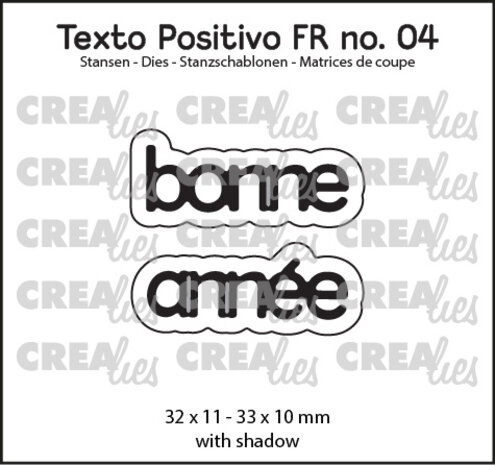 Crealies Texto Positivo Dies French Bonne Année (POSFR04)