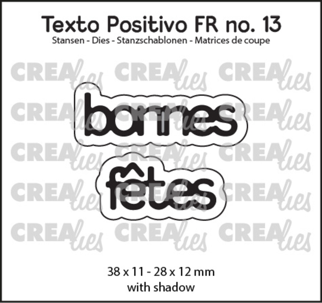Crealies Texto Positivo Stansen French Bonnes Fêtes (POSFR13)