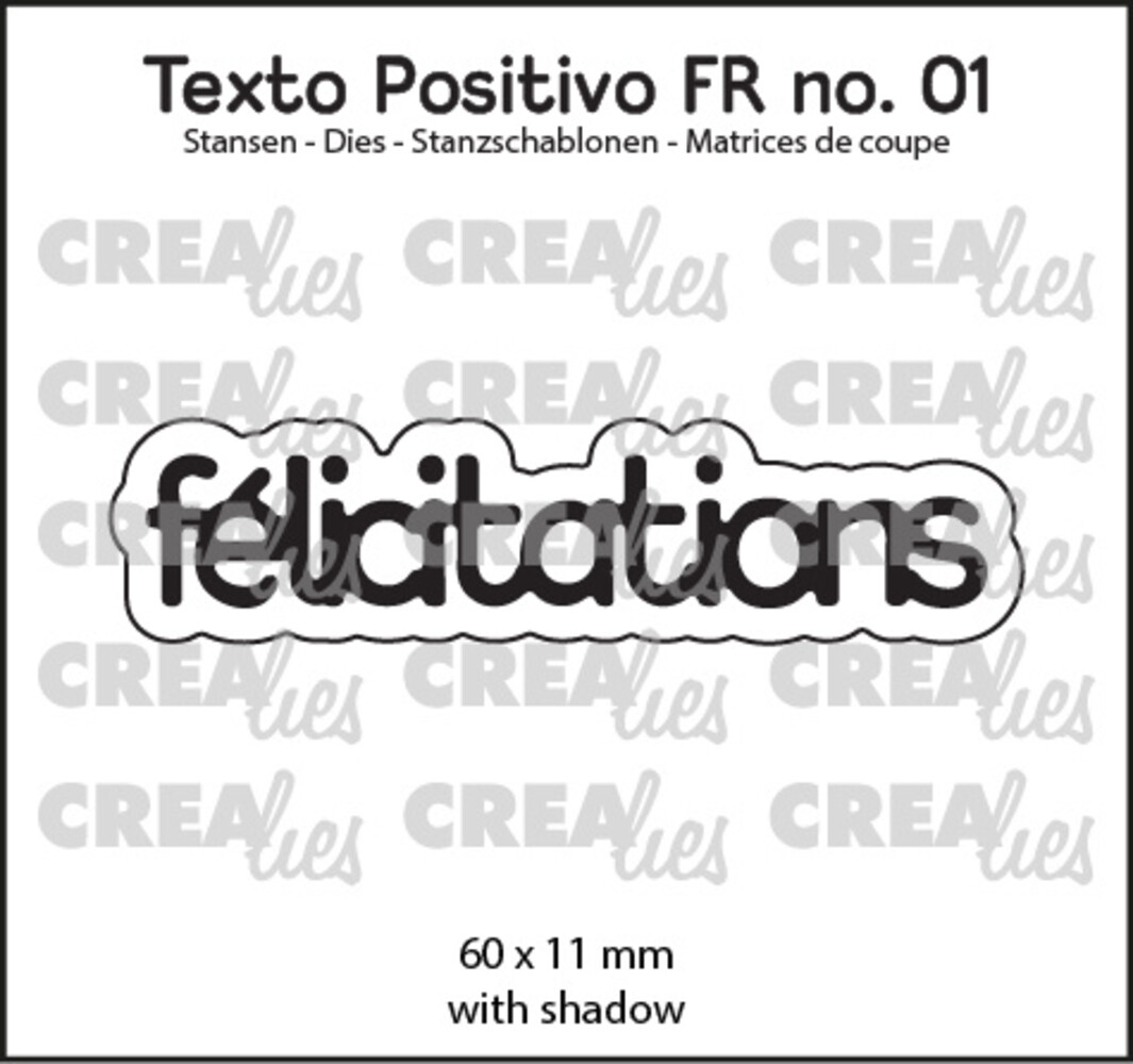 Crealies Texto Positivo Dies French Félicitations (POSFR01)