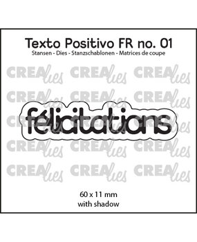 Crealies Texto Positivo Stansen French Félicitations (POSFR01)