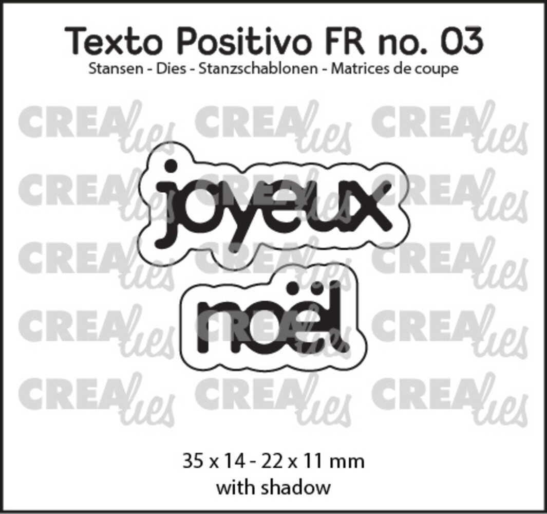Crealies Texto Positivo Stansen French Joyeux Noël (POSFR03)