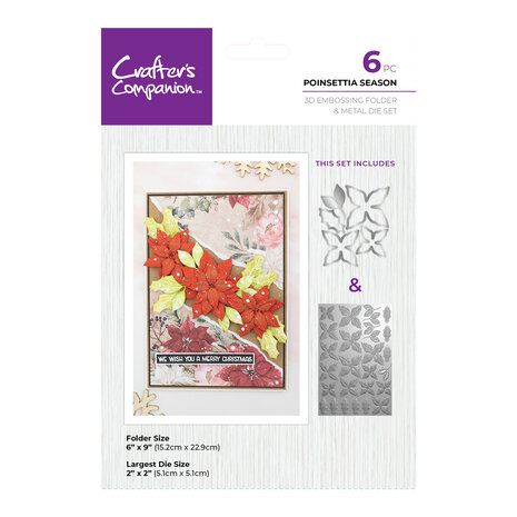 Crafter's Companion 3D Flower Folders & Dies Poinsettia Season (CC-3DEF9-MD-POSE) Crafter's Companion 3D Flower Folders & Dies Poinsettia Season (CC-3DEF9-MD-POSE)
