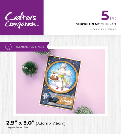 Crafter's Companion Cute Christmas Characters Clear Stamp You're on my Mice List (CC-STP-MILI)