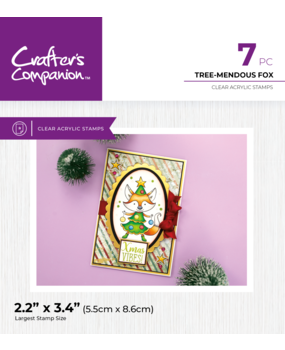 Crafter's Companion Cute Christmas Characters Clear Stamp Tree-mendous Fox (CC-STP-TRFO)