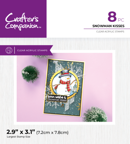 Crafter's Companion Cute Christmas Characters Clear Stamp Snowman Kisses (CC-STP-SNKI)
