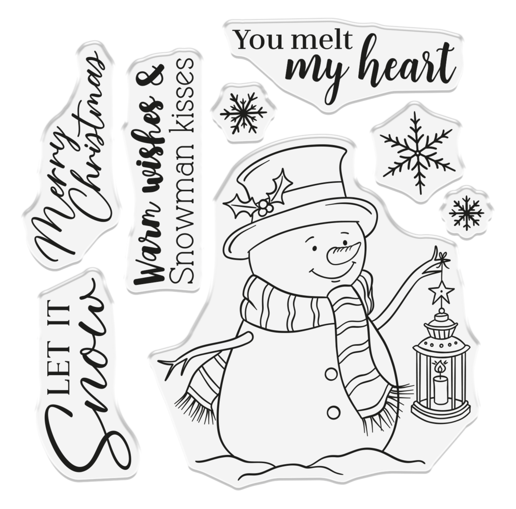 Crafter's Companion Cute Christmas Characters Clear Stamp Snowman Kisses (CC-STP-SNKI)