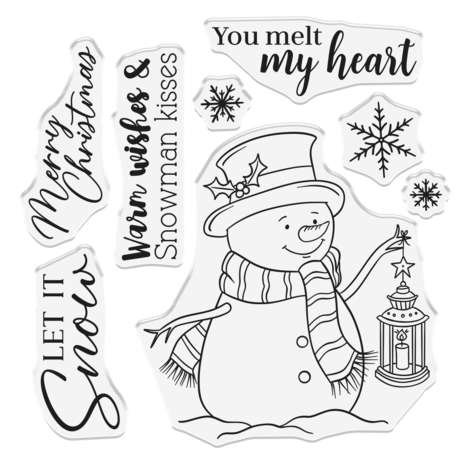 Crafter's Companion Cute Christmas Characters Clear Stamp Snowman Kisses (CC-STP-SNKI)