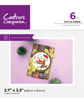 Crafter's Companion Cute Christmas Characters Clear Stamp Joyful Robin (CC-STP-JORO)