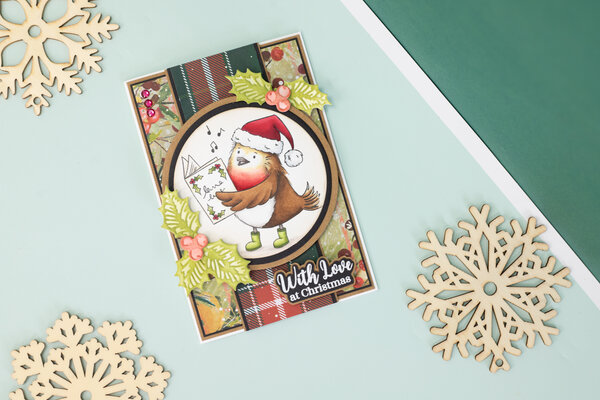 Crafter's Companion Cute Christmas Characters Clear Stamp Joyful Robin (CC-STP-JORO)