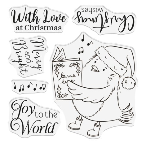 Crafter's Companion Cute Christmas Characters Clear Stamp Joyful Robin (CC-STP-JORO)