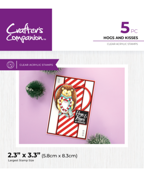 Crafter's Companion Cute Christmas Characters Clear Stamp Hog and Kisses (CC-STP-HOK)
