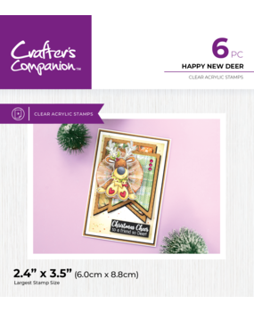 Crafter's Companion Cute Christmas Characters Clear Stamp Happy New Dear (CC-STP-HND)