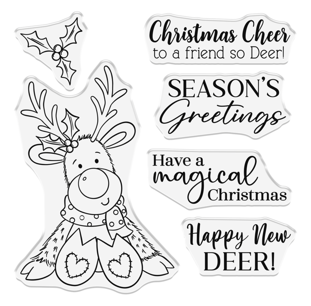 Crafter's Companion Cute Christmas Characters Clear Stamp Happy New Dear (CC-STP-HND)