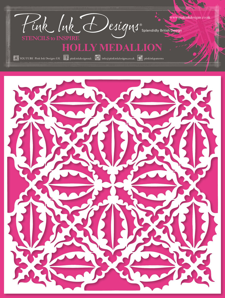 Pink Ink Designs Holly Medallion 7x7 Inch Stencil (PINKST028) (OUTLET) Pink Ink Designs Holly Medallion 7x7 Inch Stencil (PINKST028) (OUTLET)