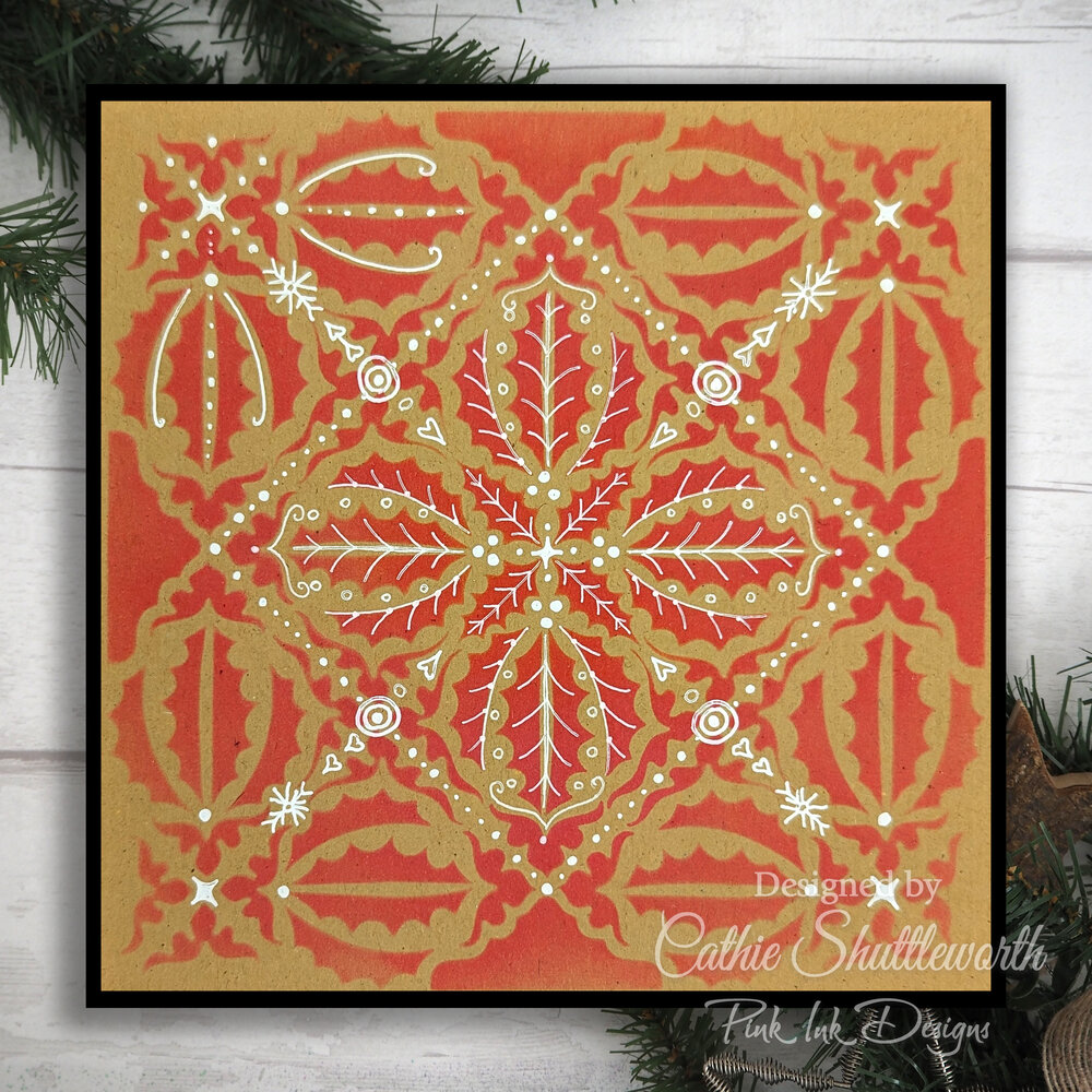 Pink Ink Designs Holly Medallion 7x7 Inch Stencil (PINKST028) (OUTLET) Pink Ink Designs Holly Medallion 7x7 Inch Stencil (PINKST028) (OUTLET)